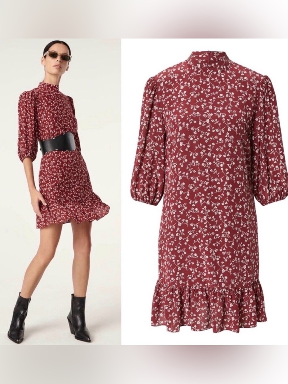 The Kooples Burgundy Floral Dress